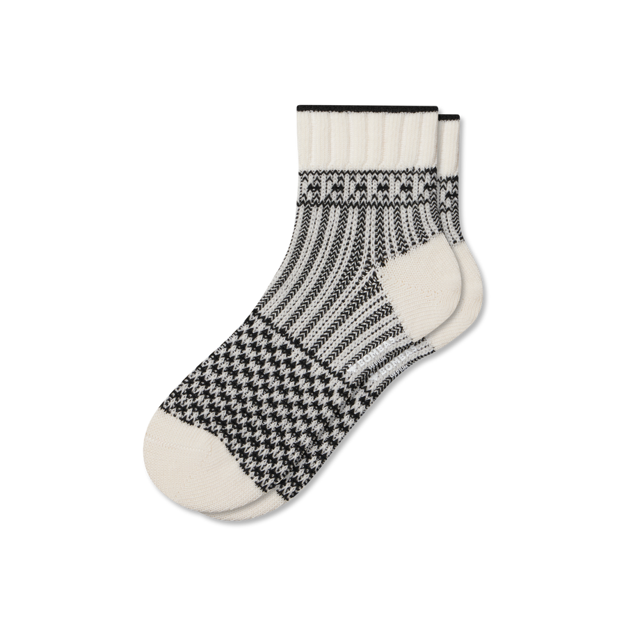 Women's Merino Wool Blend Sweater Quarter Socks - Run Travel Move