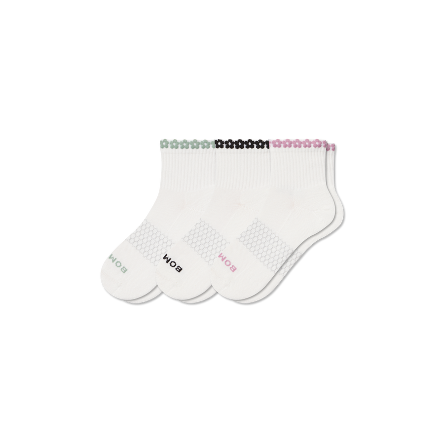Women's Daisy Chain Quarter Sock 3-Pack - Modern Cushion