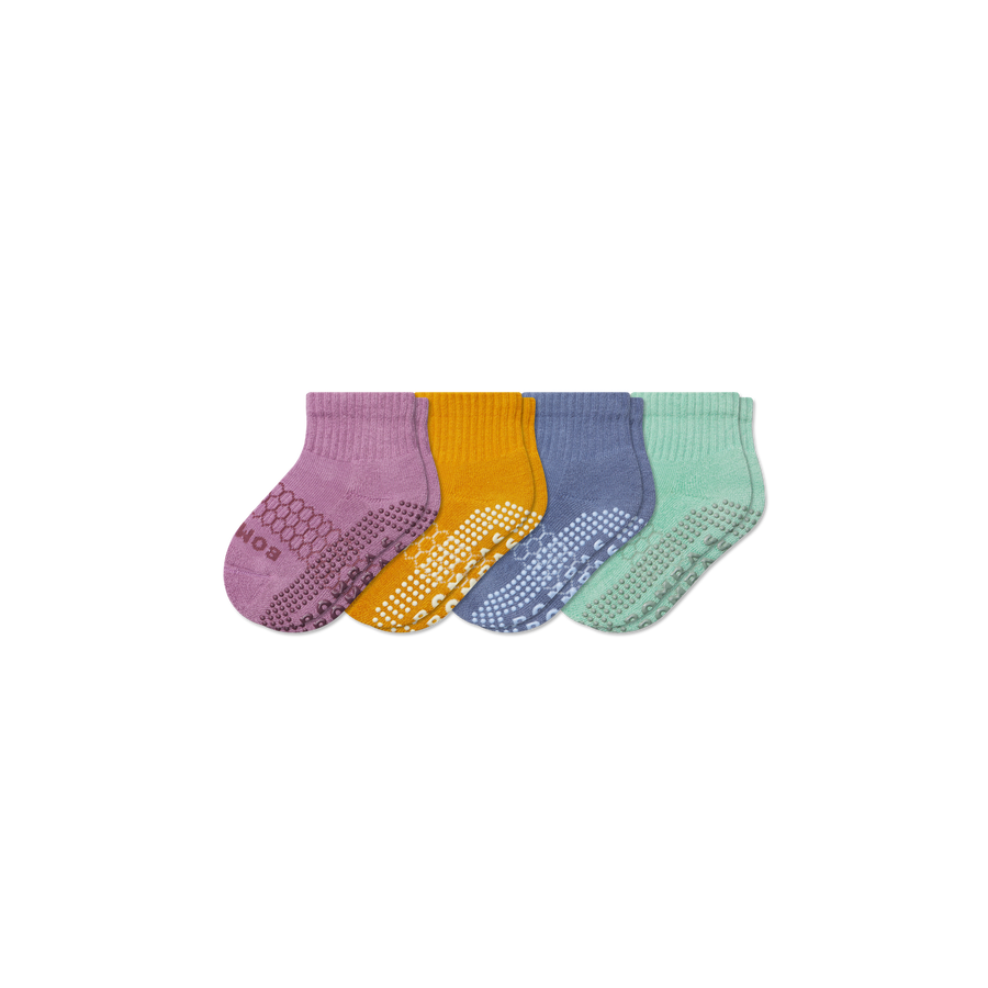 Toddler Solids Gripper Calf Sock 4-Pack - Breathable Support