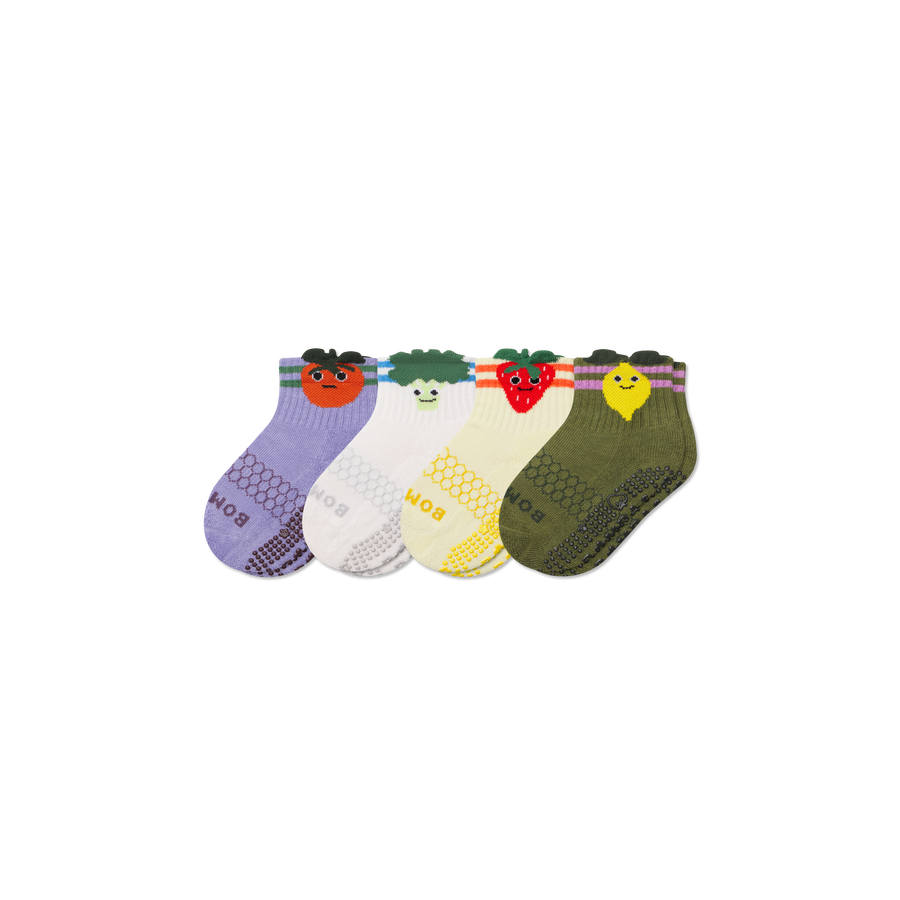 Toddler Fruits & Veggies Calf Sock 4-Pack - Smooth Court Move