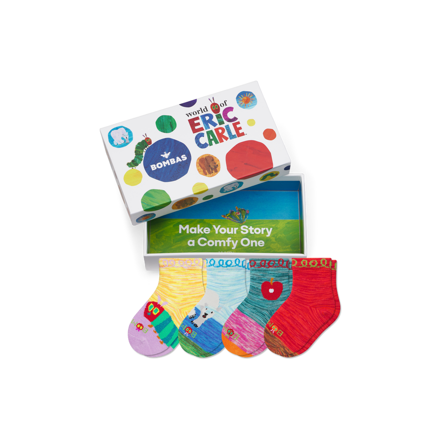 Toddler Eric Carle Lightweight Calf Sock 4-Pack Gift Box - Play Day Ready