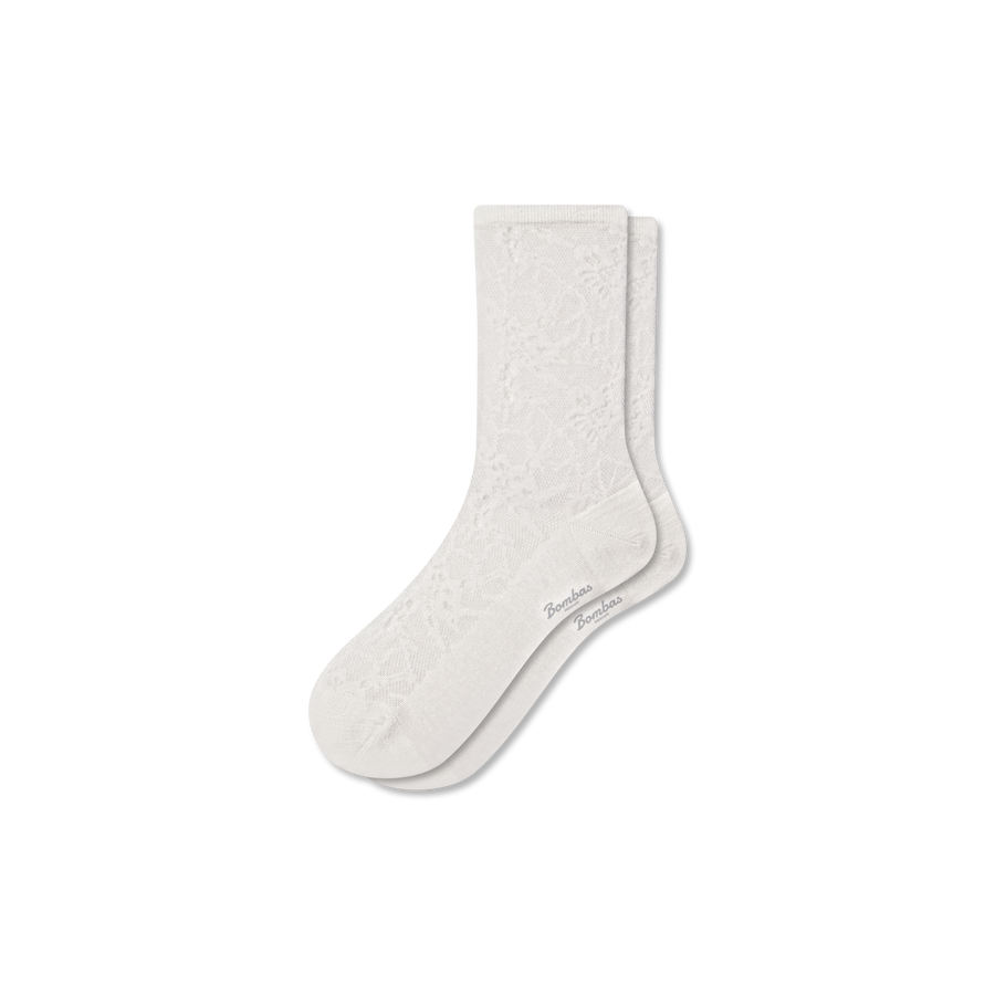Women’s Floral Lace Half Calf Socks - Active Studio Comfort