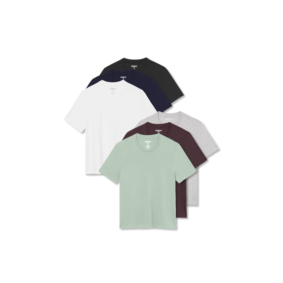 Women's Pima Cotton Crew Neck T-Shirt 6-Pack - Weekend Wear