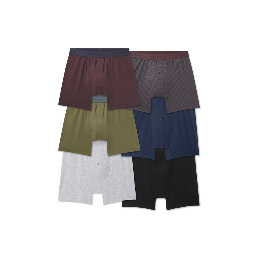 Men's Cotton Modal Blend Boxer 6-Pack - Easy All Day Fit