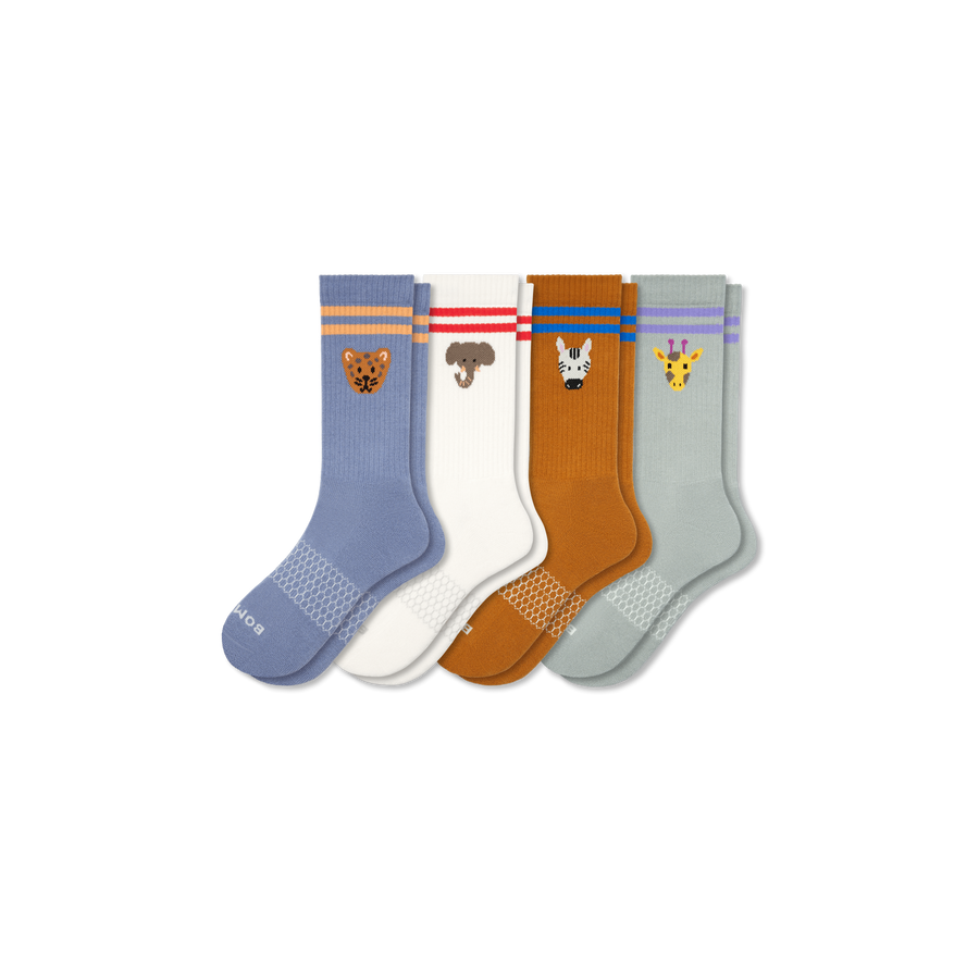 Women's Safari Stripe Calf Sock 4-Pack - Cushion Lounge Rotation
