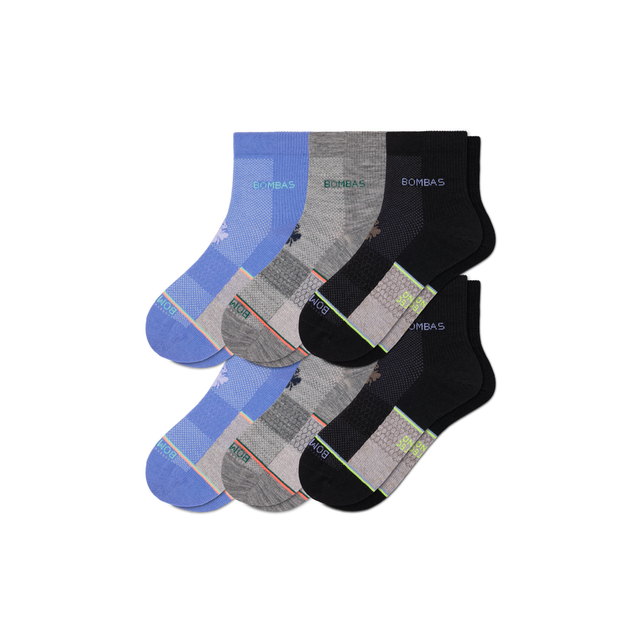 Men's UltraLite Sport Merino Wool Blend Quarter Sock 6-Pack - Light No Show Comfort