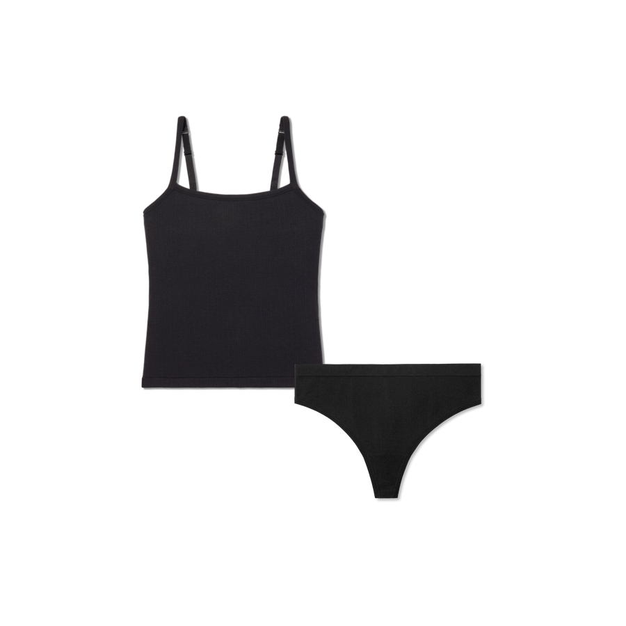 Women's Built-In Bra Seamless Cami + Thong Pack - Easy Lift