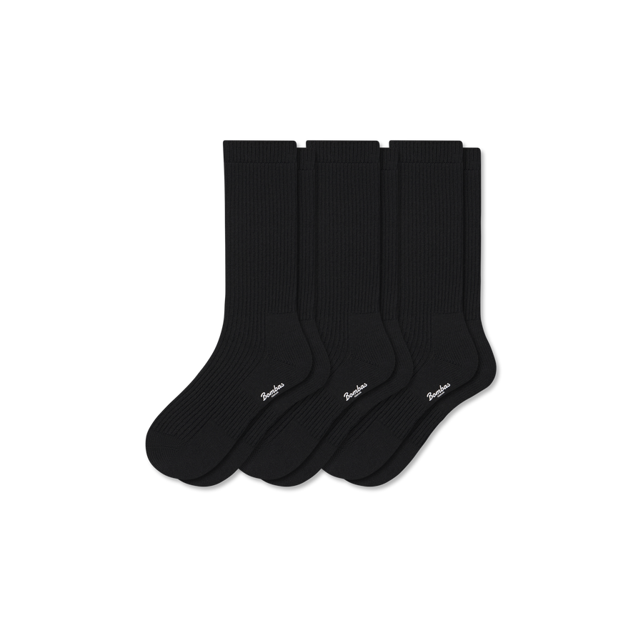 Men's Merino Cashmere Blend Fine Rib Calf Sock 3-Pack - Classic Weekend Wear