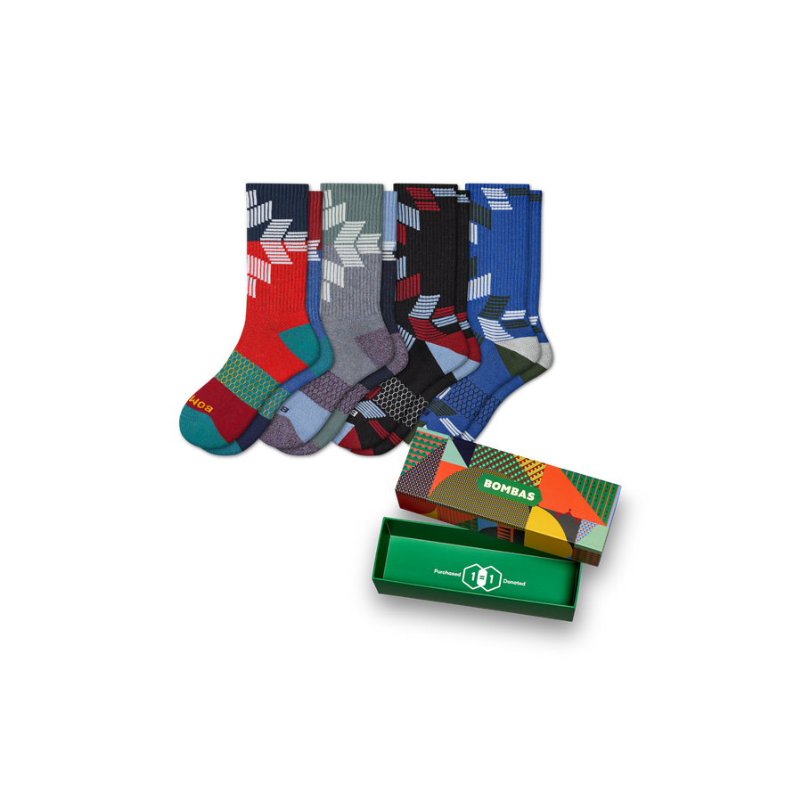 Men's Snowflake Calf Sock 4-Pack Gift Box - Smart Home Stash