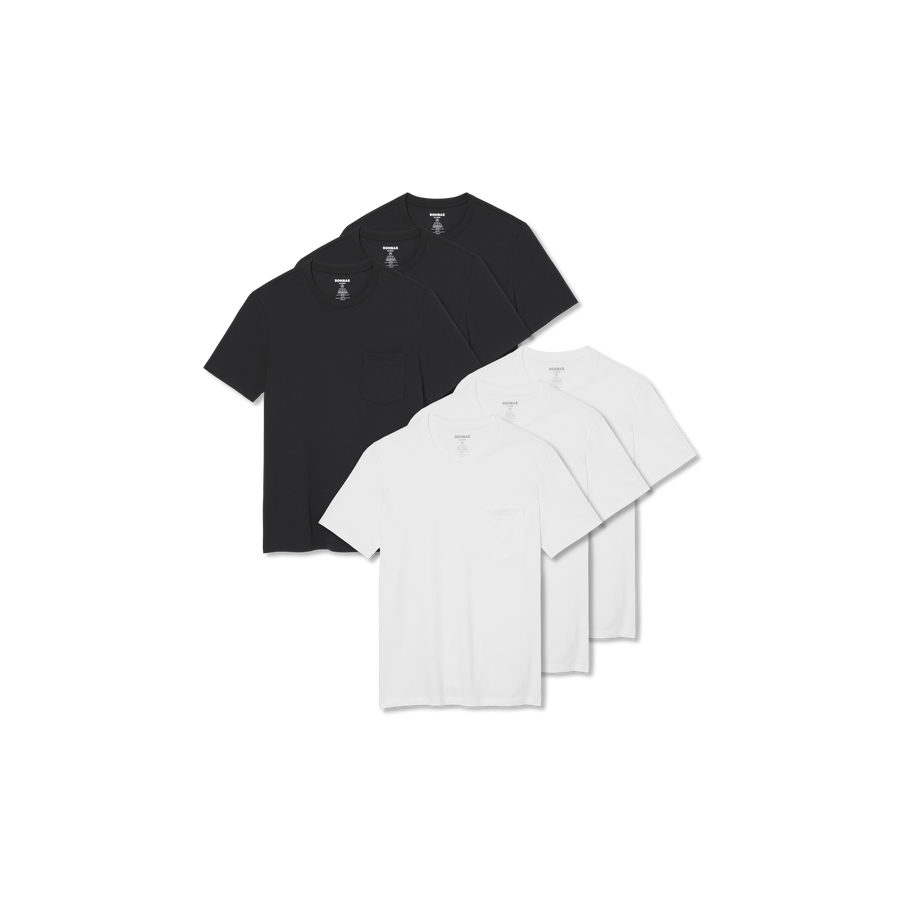Men's Pima Cotton Pocket Crew Neck T-Shirt 6-Pack - Easy Off Duty Layer