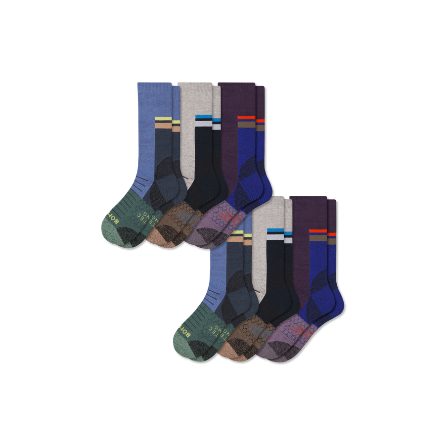 Men's Hiking Calf Sock 6-Pack - Studio Lounge Support