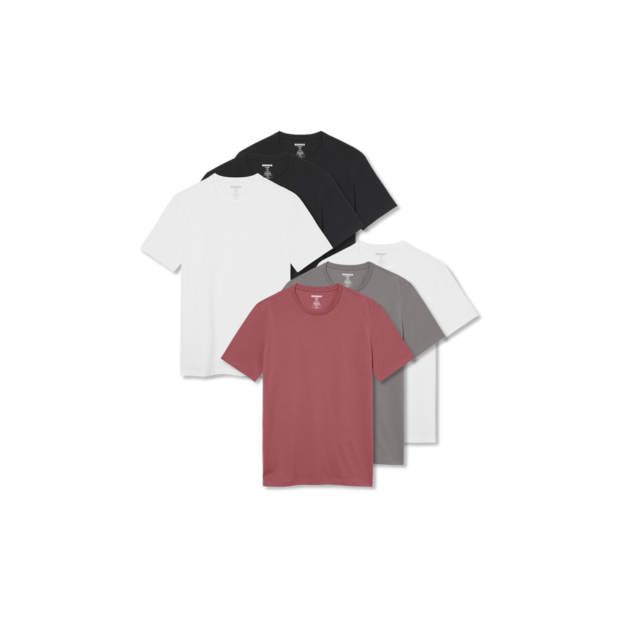 Men's Pima Cotton Slim Crew Neck T-Shirt 6-Pack - Premium Fit