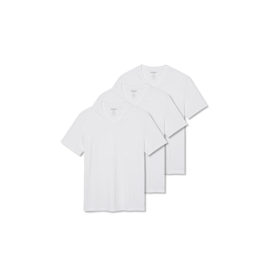 Men's Pima Cotton V-Neck T-Shirt 3-Pack - Essential Base Wear