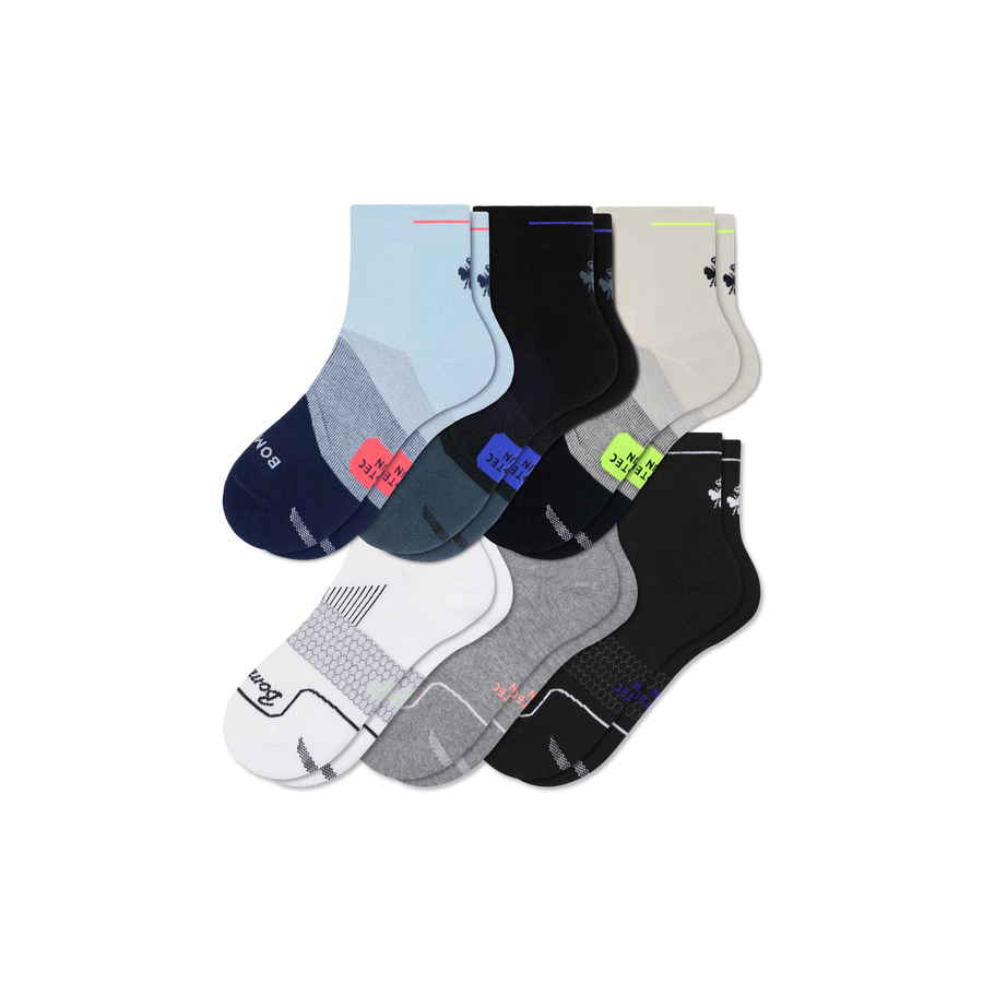 Men's Run Quarter Sock 6-Pack - Active Travel Wear