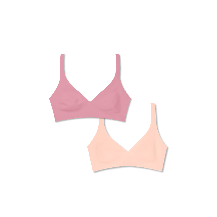 Women’s No Show Plunge Bralette 2-Pack - Easy Support
