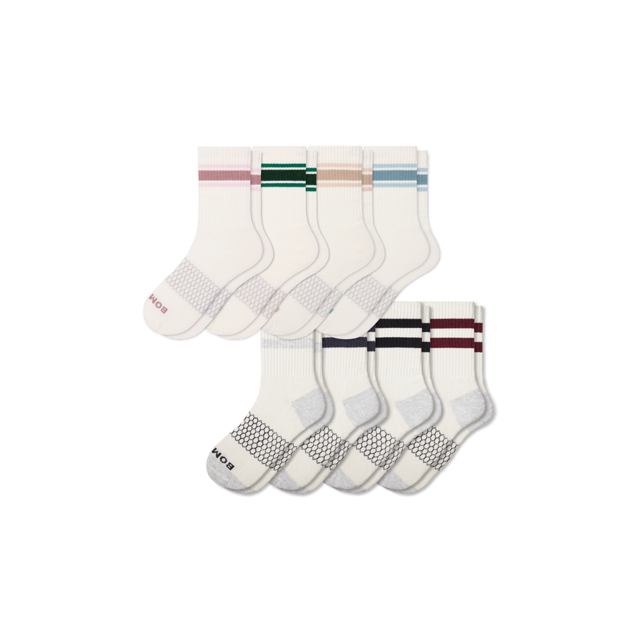 Women's Vintage Stripes Half Calf Sock 8-Pack - Classic Home Move