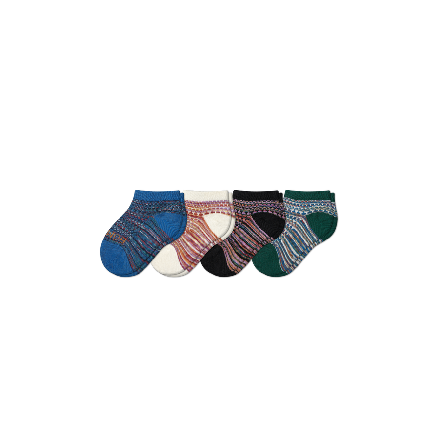 Toddler Lightweight Mosaic Ankle Sock 4-Pack - Weekend Low Cut Fit