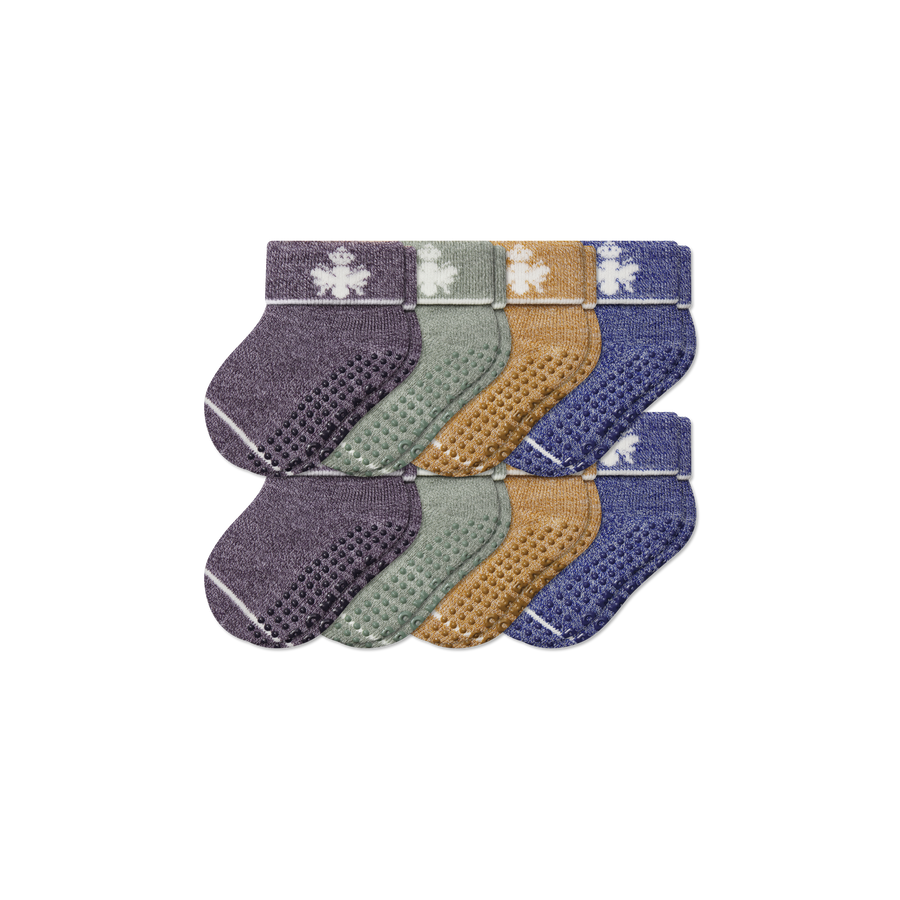 Baby Merino Wool Blend Gripper Calf Sock 8-Pack (6-12 Months) - Run Ankle Fit