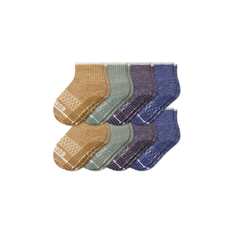 Toddler Merino Wool Blend Gripper Calf Sock 8-Pack - Easy Step