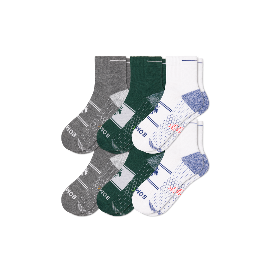 Men's Golf Quarter Sock 6-Pack - Trail Travel Comfort