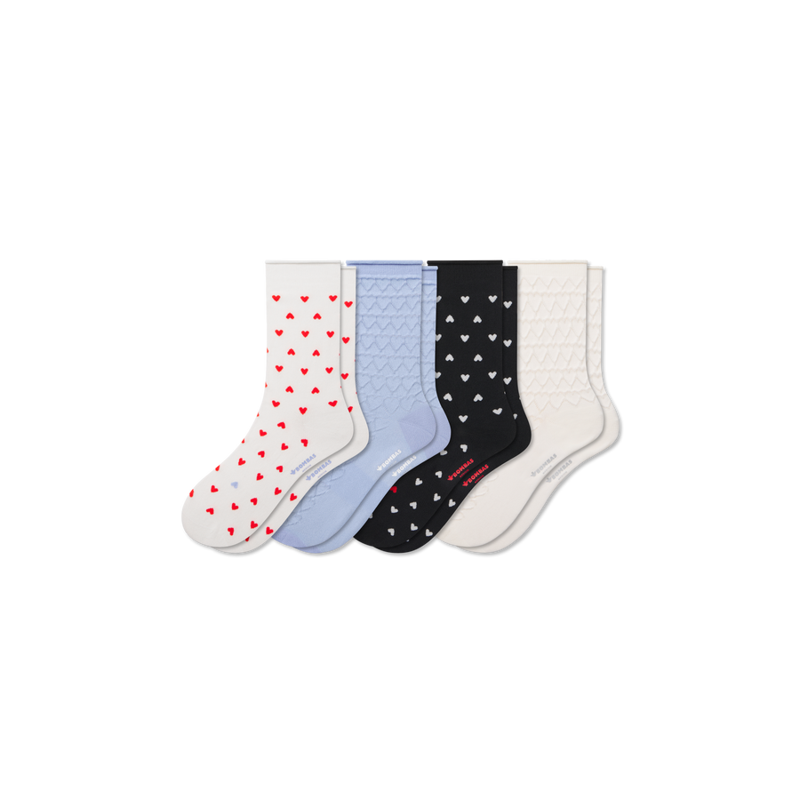 Women’s Hearts Half Calf Sock 4-Pack - Active Court Step