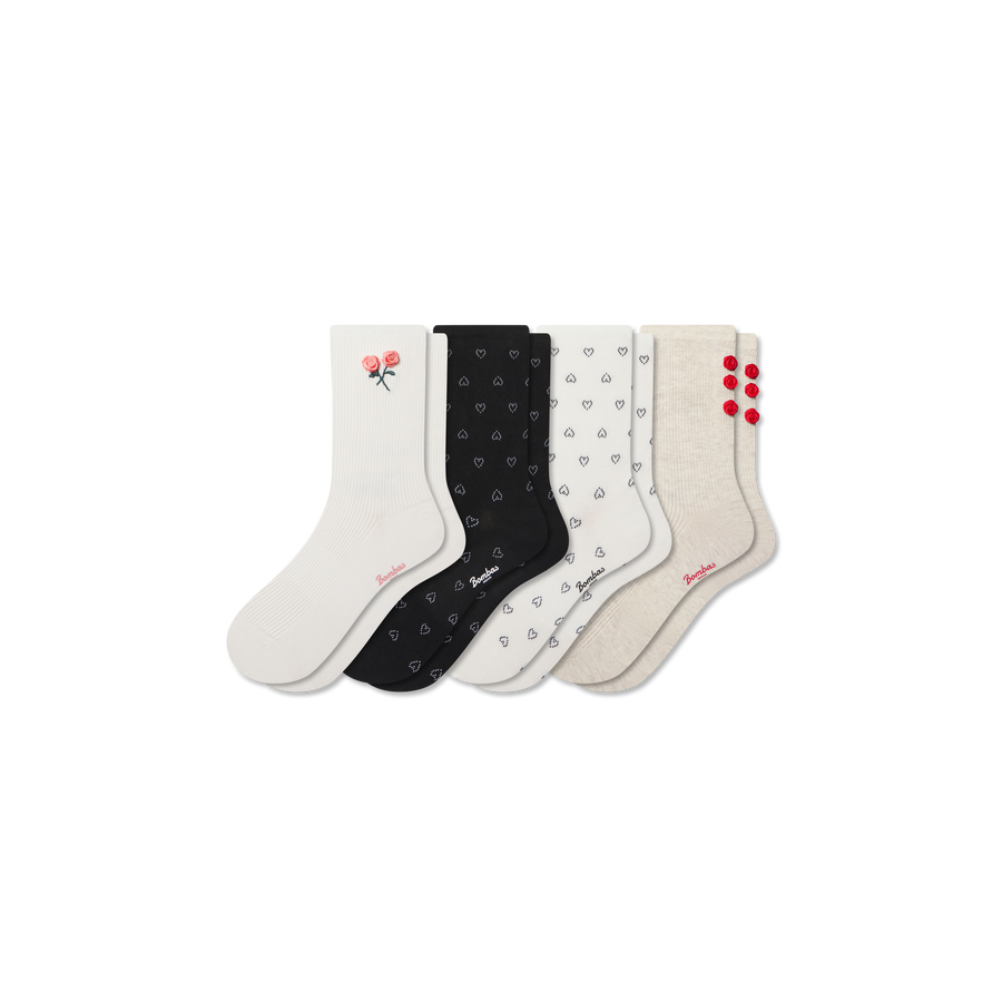 Women’s Valentine’s Day Lightweight Half Calf Sock 4-Pack - Soft Court Move