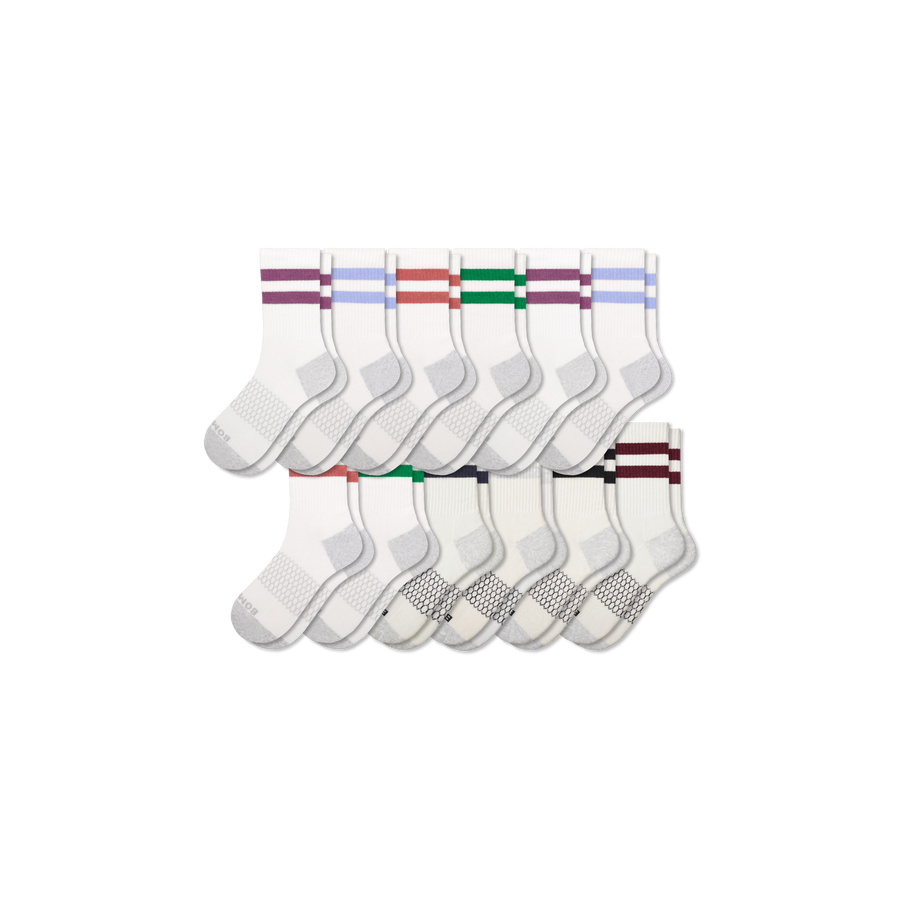 Men's Vintage Stripes Half Calf Sock 12-Pack - Steady Recovery Step
