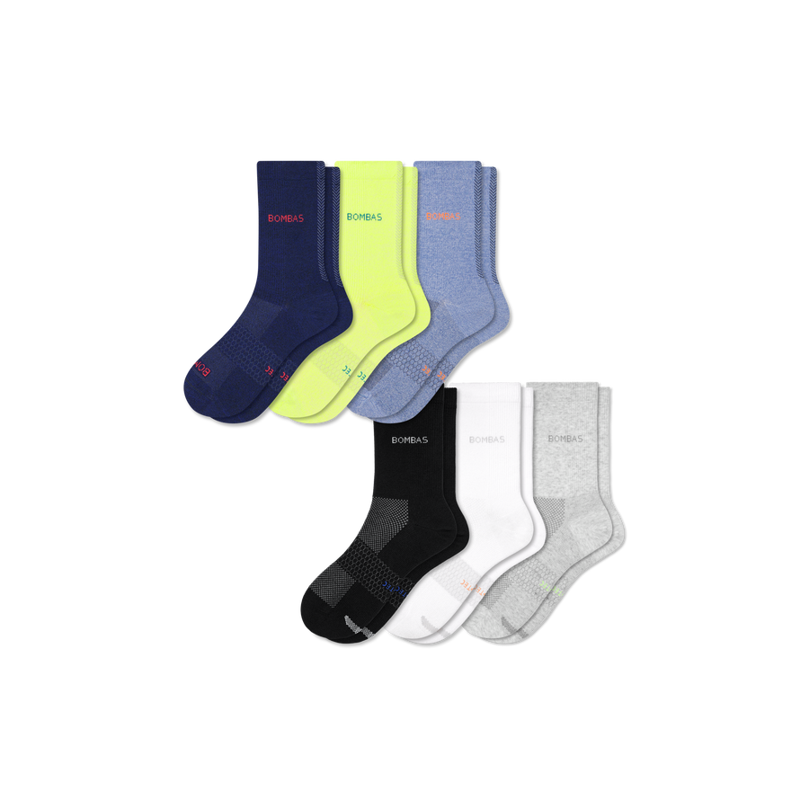 Men's UltraLite Sport Half Calf Sock 6-Pack - Breathable Everyday Pair