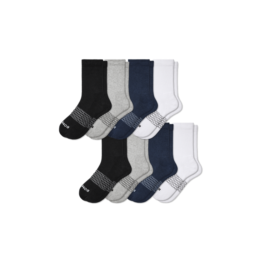 Men's Solids Half Calf Sock 8-Pack - Classic Comfort