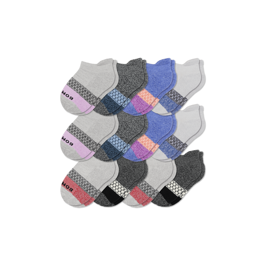 Junior Tri-Block Ankle Sock 12-Pack - Comfort Crew Move