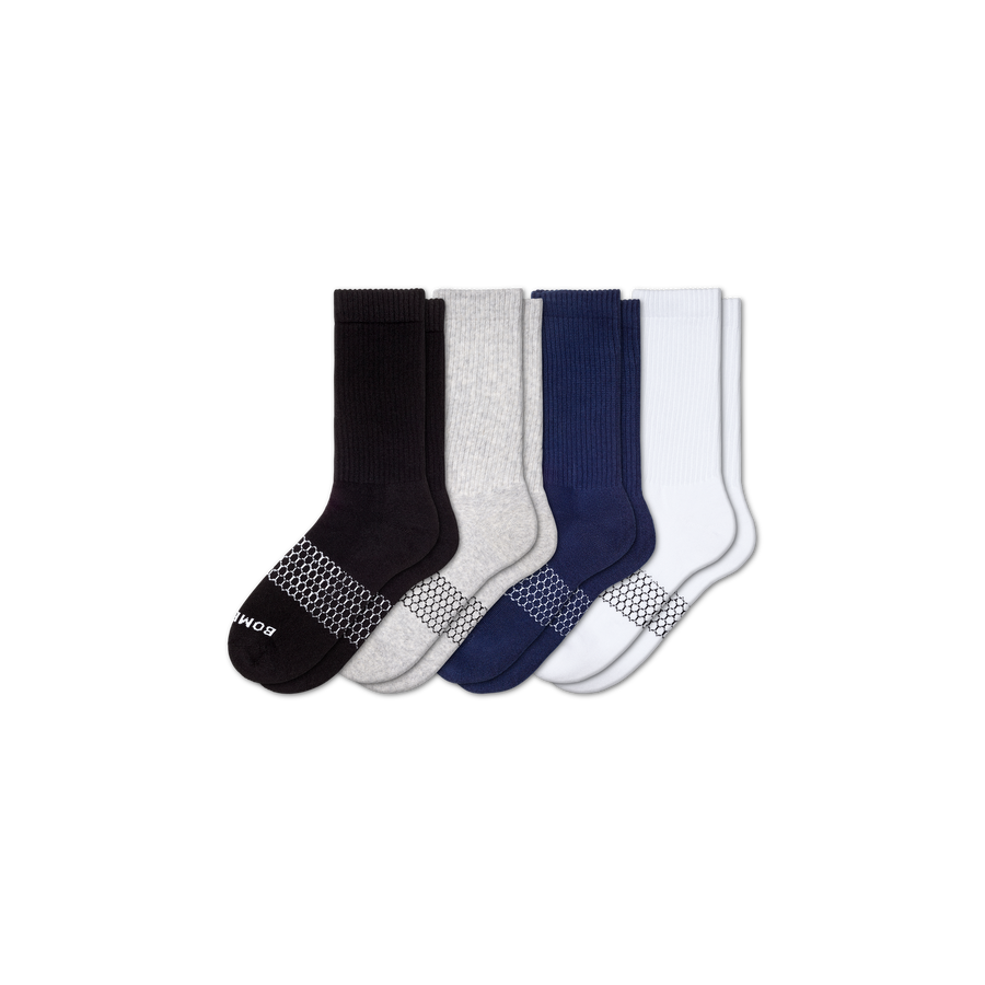 Men's Solids Calf Sock 4-Pack - Modern Low Cut Cushion