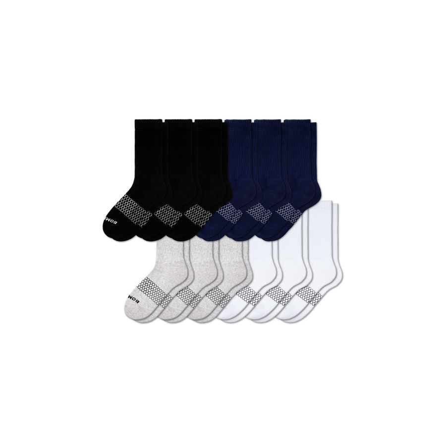 Men's Solids Calf Sock 12-Pack - Classic Crew Step