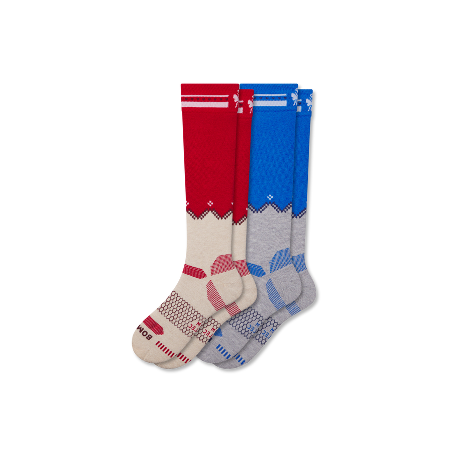 Men's Full-Cushion Merino Wool Blend Ski & Snowboard Sock 2-Pack - Classic Office Comfort