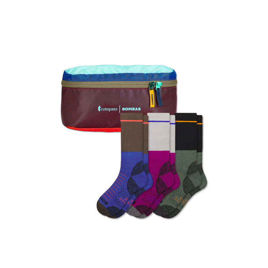 Men's Hiking Calf Sock 3-Pack & Cotopaxi Fanny Pack - Travel Gift Stash