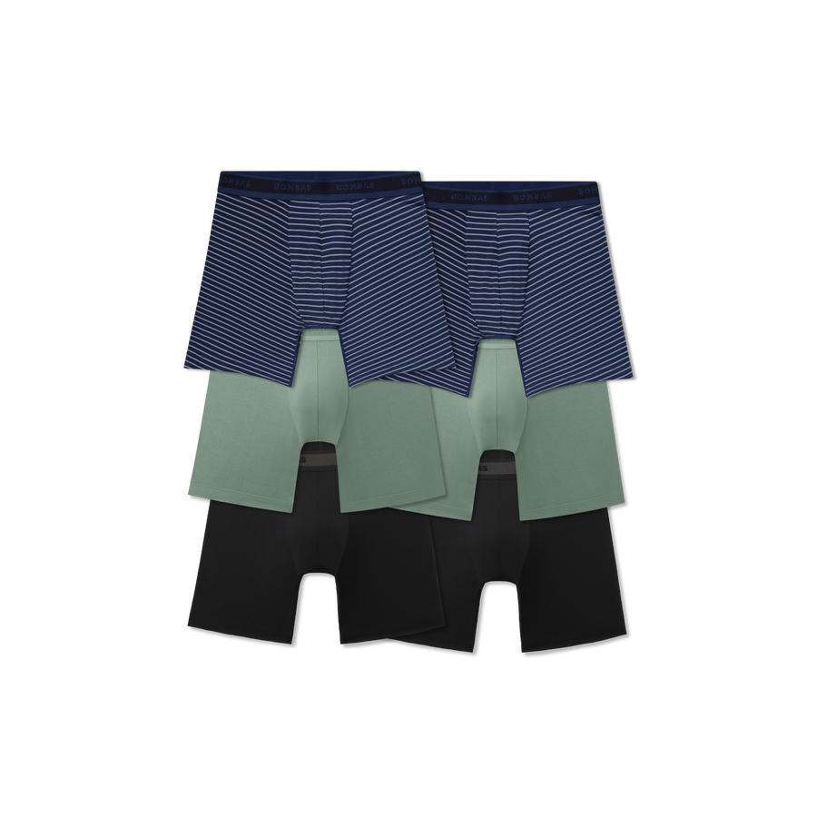 Men's Soft Flex Boxer Brief 6" 6-Pack - Calm Core Base