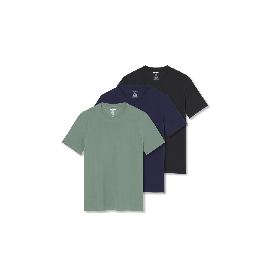 Men's Pima Cotton Crew Neck T-Shirt 3-Pack - Easy Studio Wear