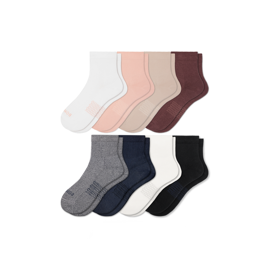Women's Modern Rib Quarter Sock 8-Pack - Classic Shift Wear