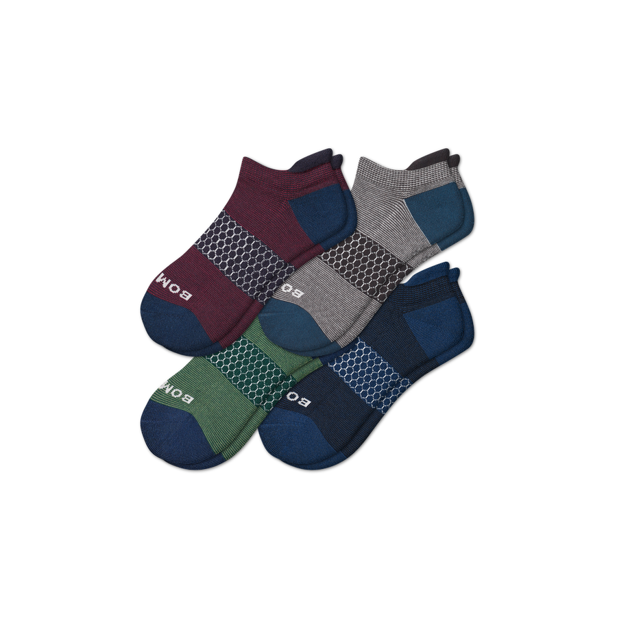 Men's Microstripe Ankle Sock 4-Pack - Cozy Ankle Comfort