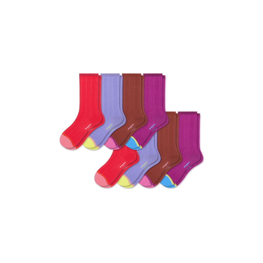 Youth Pointelle Calf Sock 8-Pack - Steady Low Cut Pair