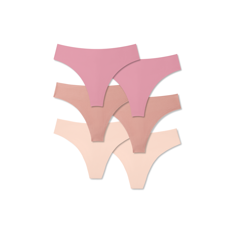 Women's No Show Thong 6-Pack - Second Soft Support
