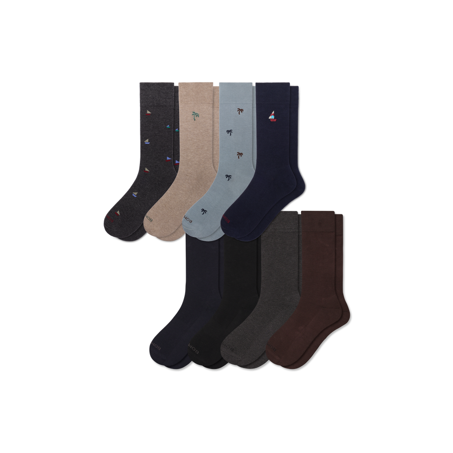 Men's Dress Calf Sock 8-Pack - Modern Lounge Cushion