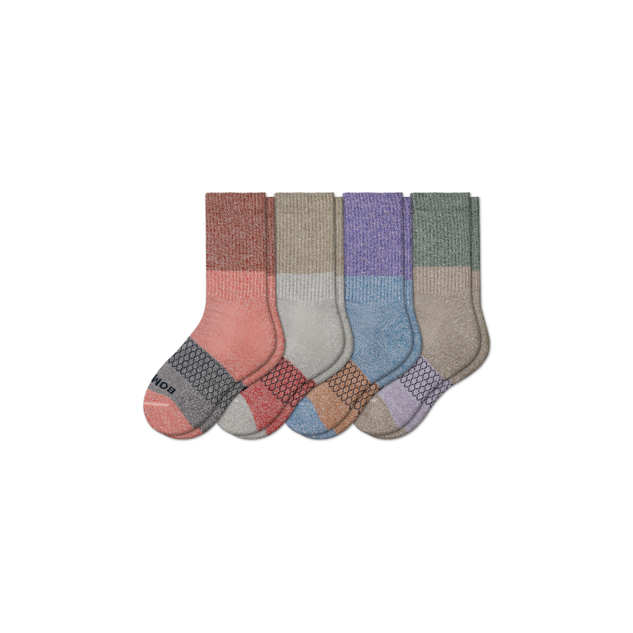 Youth Tri-Block Calf Sock 4-Pack - Everyday Run Move