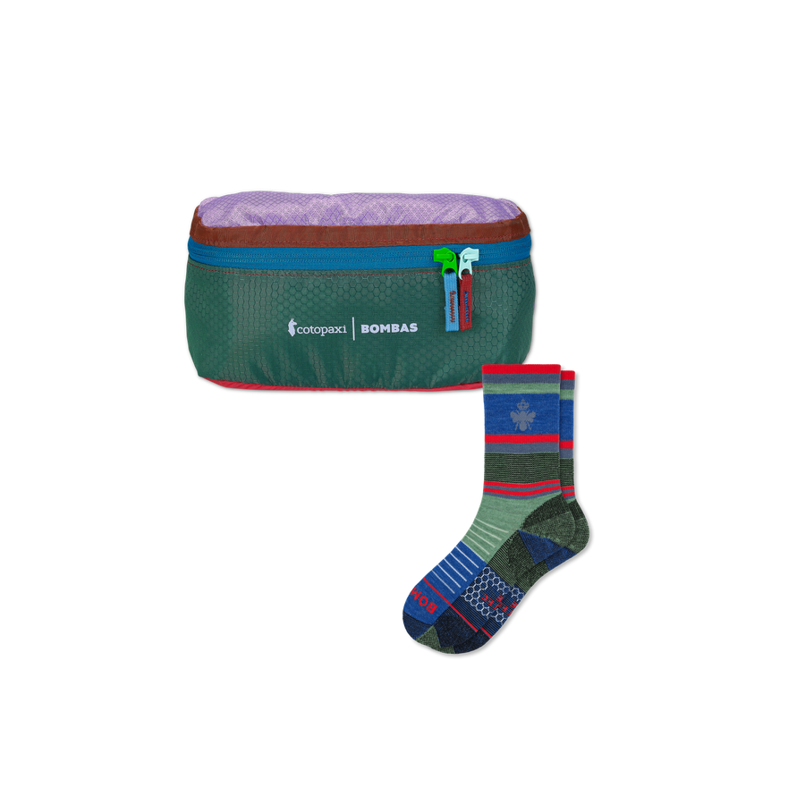 Cotopaxi x Bombas Merino Wool Blend Hiking Calf Sock & Fanny Pack - Weekend Drawer Carry