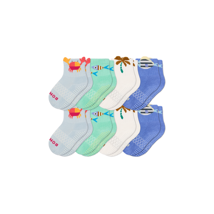 Toddler Gripper Calf Sock 8-Pack - Light School Fit