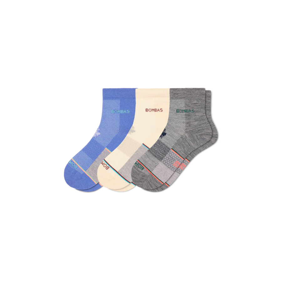 Women's UltraLite Sport Merino Wool Blend Quarter Sock 3-Pack - Outdoor Hike Fit